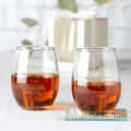 Personalized clear stemless wine glasses